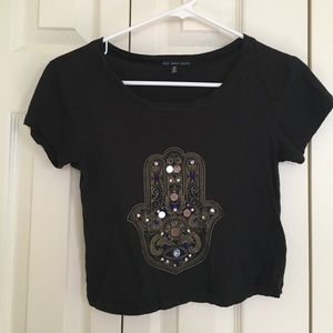 TRULY MADLY DEEPLY Embellished Hamsa Crop